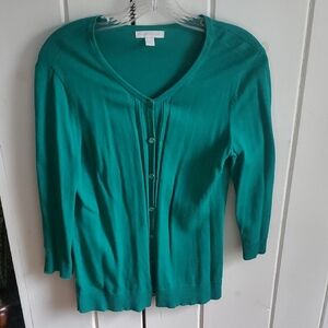 Green Button-Up Cardigan